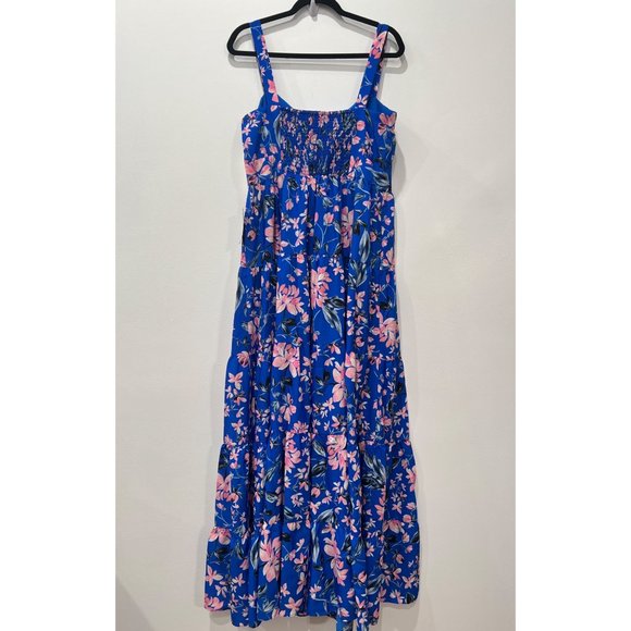 NEW Women's Eliza J Size 16 Floral Tiered Maxi Dress, - Blue MSRP $168 - Picture 10 of 12